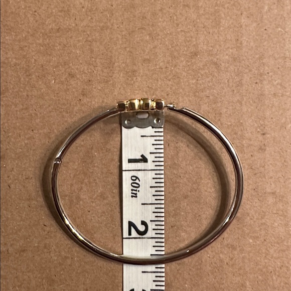 Tory Burch Two Toned Eleanor Hinged Cuff Bracelet - Picture 5 of 5